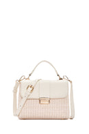 Women's Beige Long Strap Straw Shoulder Bag | Derimod Women's Beige Long Strap Straw Shoulder Bag | Derimod