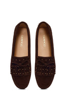 Woman Brown Tasselled Suede Loafer | Derimod Woman Brown Tasselled Suede Loafer | Derimod