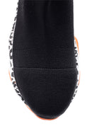 Women's Leopard Detailed Socks Boots | Derimod Women's Leopard Detailed Socks Boots | Derimod