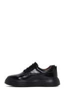 Men's Black Lace-up Thick-Sole Leather Sneaker | Derimod Men's Black Lace-up Thick-Sole Leather Sneaker | Derimod