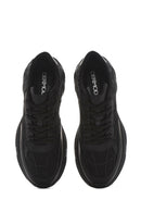 Men's Black Lace-Up Thick-Sole Fabric Sneakers | Derimod Men's Black Lace-Up Thick-Sole Fabric Sneakers | Derimod