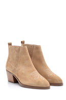 Women's Suede Leather Heeled Boots | Derimod Women's Suede Leather Heeled Boots | Derimod