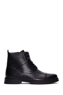 Men's Black Leather Flat Boots | Derimod Men's Black Leather Flat Boots | Derimod