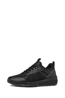 Geox Men's Black Spherica Lace-up Leather Sneaker | Derimod Geox Men's Black Spherica Lace-up Leather Sneaker | Derimod