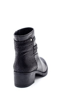 Women's Snake Patterned Mid-Heeled Boots | Derimod Women's Snake Patterned Mid-Heeled Boots | Derimod
