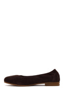 Woman Brown Suede Leather Ballet Flat | Derimod Woman Brown Suede Leather Ballet Flat | Derimod
