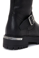 Harley Davidson Women's Black Trouble Zippered Leather Boots | Derimod Harley Davidson Women's Black Trouble Zippered Leather Boots | Derimod