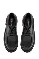 Women's Black Lace-Up Thick Sole Leather Masculine Shoes | Derimod Women's Black Lace-Up Thick Sole Leather Masculine Shoes | Derimod