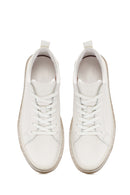 Erkek Beyaz Bağcıklı Deri Sneaker | Derimod Erkek Beyaz Bağcıklı Deri Sneaker | Derimod