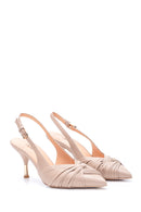 Women's Heeled Leather Shoes with Heel Detail | Derimod Women's Heeled Leather Shoes with Heel Detail | Derimod