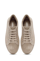 Kadın Bej Bağcıklı Süet Deri Sneaker | Derimod Kadın Bej Bağcıklı Süet Deri Sneaker | Derimod