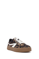 Kadın Leopar Bağcıklı Kalın Tabanlı Sneaker | Derimod Kadın Leopar Bağcıklı Kalın Tabanlı Sneaker | Derimod