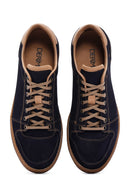 Erkek Lacivert Nubuk Deri Sneaker | Derimod Erkek Lacivert Nubuk Deri Sneaker | Derimod