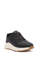 Skechers Kadın Siyah Bobs Arch Bağcıklı Kalın Tabanlı Deri Sneaker | Derimod Skechers Kadın Siyah Bobs Arch Bağcıklı Kalın Tabanlı Deri Sneaker | Derimod