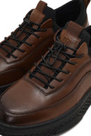 Men's Brown Lace-Up Thick-Soled Leather Sneaker | Derimod Men's Brown Lace-Up Thick-Soled Leather Sneaker | Derimod
