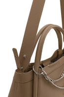 Woman Mink Long-Strap Charmed Shoulder Bag | Derimod Woman Mink Long-Strap Charmed Shoulder Bag | Derimod