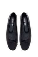 Woman Black Buckled Leather Ballet Flat | Derimod Woman Black Buckled Leather Ballet Flat | Derimod