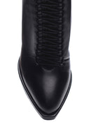 Women's Leather Lace-Up Heeled Boots | Derimod Women's Leather Lace-Up Heeled Boots | Derimod