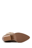 Women's Camel Suede Leather Cowboy Western Heeled Boots | Derimod Women's Camel Suede Leather Cowboy Western Heeled Boots | Derimod