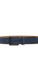 Men's Navy Blue Leather Belt | Derimod Men's Navy Blue Leather Belt | Derimod