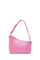 Women's Pink Long Strap Crocodile Patterned Shoulder Bag | Derimod Women's Pink Long Strap Crocodile Patterned Shoulder Bag | Derimod