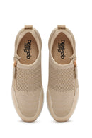 Derimod Zero Women's Beige Zippered Wedge Heel Fabric Sneakers | Derimod Derimod Zero Women's Beige Zippered Wedge Heel Fabric Sneakers | Derimod