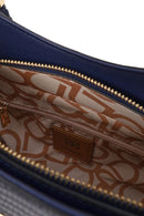Woman Navy Long-Strap Printed Classic Shoulder Bag | Derimod Woman Navy Long-Strap Printed Classic Shoulder Bag | Derimod