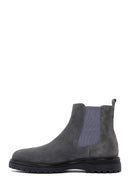 Men's Anthracite Suede Leather Chelsea Boots | Derimod Men's Anthracite Suede Leather Chelsea Boots | Derimod