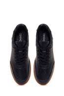 Erkek Siyah Bağcıklı Deri Sneaker | Derimod Erkek Siyah Bağcıklı Deri Sneaker | Derimod