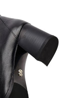 Women's Black Thick Heel Leather Boots | Derimod Women's Black Thick Heel Leather Boots | Derimod
