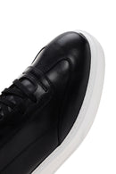 Erkek Siyah Kalın Tabanlı Bağcıklı Deri Sneaker | Derimod Erkek Siyah Kalın Tabanlı Bağcıklı Deri Sneaker | Derimod
