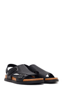 Male Black Leather Sandals | Derimod Male Black Leather Sandals | Derimod