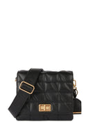 Geox Kadın Siyah Veriana Kapitone Deri Omuz Çantası | Derimod Geox Kadın Siyah Veriana Kapitone Deri Omuz Çantası | Derimod