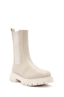Women's Cream Chelsea Boots | Derimod Women's Cream Chelsea Boots | Derimod