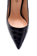 Kadın Deri Kroko Desenli Stiletto | Derimod Kadın Deri Kroko Desenli Stiletto | Derimod