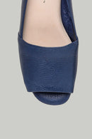 Dolgu Topuklu Mavi Kadın Deri Ayakkabı | Derimod Dolgu Topuklu Mavi Kadın Deri Ayakkabı | Derimod