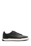 Erkek Siyah Bağcıklı Deri Sneaker | Derimod Erkek Siyah Bağcıklı Deri Sneaker | Derimod