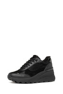 Geox Kadın Siyah Spherica Ec13 Bağcıklı Kalın Taban Deri Sneaker | Derimod Geox Kadın Siyah Spherica Ec13 Bağcıklı Kalın Taban Deri Sneaker | Derimod