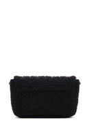 Women's Black Plush Crossbody Bag | Derimod Women's Black Plush Crossbody Bag | Derimod