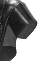 Kadın Siyah Kalın Topuklu Deri Kovboy Çizme | Derimod Kadın Siyah Kalın Topuklu Deri Kovboy Çizme | Derimod