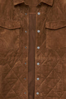 Kante Men's Camel Shirt Collar Suede Leather Coat | Derimod Kante Men's Camel Shirt Collar Suede Leather Coat | Derimod