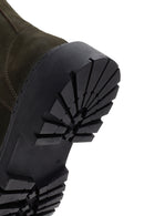 Men's Khaki Zippered Nubuck Leather Boots | Derimod Men's Khaki Zippered Nubuck Leather Boots | Derimod