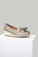 Bronze Wedge Heels Women's Leather Loafer | Derimod Bronze Wedge Heels Women's Leather Loafer | Derimod