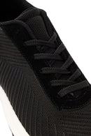 Derimod Zero Men's Black Lace-Up Thick Soled Fabric Sneaker | Derimod Derimod Zero Men's Black Lace-Up Thick Soled Fabric Sneaker | Derimod