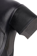 Woman Black Zip Closure Thick-Heeled Leather Boots | Derimod Woman Black Zip Closure Thick-Heeled Leather Boots | Derimod