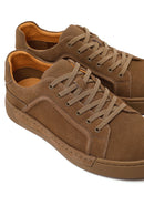 Male Mink Lace-up Suede Leather Sneaker | Derimod Male Mink Lace-up Suede Leather Sneaker | Derimod