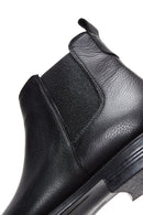 Men's Black Leather Chelsea Flat Boots | Derimod Men's Black Leather Chelsea Flat Boots | Derimod