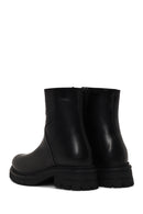 Woman Black Zip Closure Thick-Soled Leather Casual Boots | Derimod Woman Black Zip Closure Thick-Soled Leather Casual Boots | Derimod