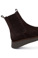 Woman Brown Thick-Soled Suede Chelsea Boots | Derimod Woman Brown Thick-Soled Suede Chelsea Boots | Derimod