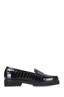 Crocodile Patterned Women's Leather Shoes | Derimod Crocodile Patterned Women's Leather Shoes | Derimod